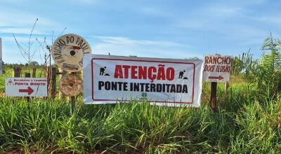 Ponte do córrego Retiro, Fazenda do Zé Bajuca, será interditada para reforma