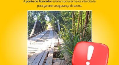 Ponte do Roncador é interditada temporariamente em Bonito