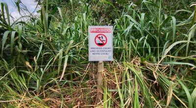 Prefeitura de Bonito instala placas contra o descarte irregular de lixo