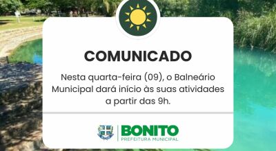 Balneário Municipal abrirá mais tarde nesta quarta-feira devido a treinamento de equipe