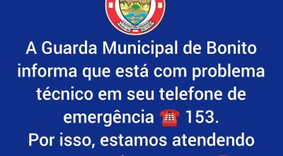 Telefone da Guarda Municipal está com problemas; equipe disponibilizou novo número