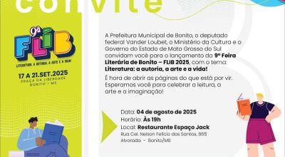 Bonito realiza lançamento oficial da FLIB Feira Literária de Bonito nesta segunda-feira