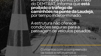 Tr&aacute;fego de caminh&otilde;es na ponte Laudej&aacute; est&aacute; proibido 