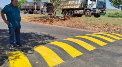 Prefeitura de Bonito instala novos quebra-molas para refor&ccedil;ar a seguran&ccedil;a no tr&acirc;nsito