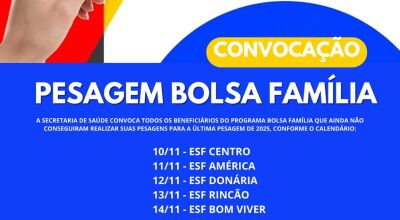 Prefeitura convoca todos os benefici&aacute;rios do Programa Bolsa Fam&iacute;lia em Bonito