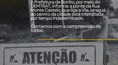 Ponte da Rua Monte Castelo, que liga a Vila Jaragu&aacute; est&aacute; interditada