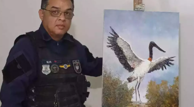 Em Bonito Pintura tirou guarda da depress&atilde;o e levou suas telas at&eacute; a Alemanha