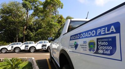 Para fortalecer a&ccedil;&otilde;es de vigil&acirc;ncia em sa&uacute;de, Governo de MS entrega ve&iacute;culos para 14 munic&iacute;pios