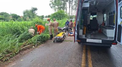 Motociclista sofre acidente e tem traumatismo craniano em MS