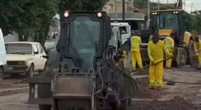Josmail acompanha recapeamento da Rua P&eacute;rsio Shamann