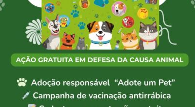 Dezembro Verde oferece vacina&ccedil;&atilde;o, castra&ccedil;&atilde;o e ado&ccedil;&atilde;o respons&aacute;vel em Bonito