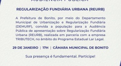 Audi&ecirc;ncia P&uacute;blica de apresenta&ccedil;&atilde;o sobre Regulariza&ccedil;&atilde;o Fundi&aacute;ria Urbana acontece hoje