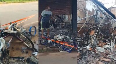 Loja de bicicletas &eacute; furtada e incendiada por dupla em MS