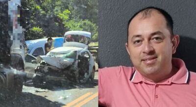 Homem morre em batida entre carro e carreta em rodovia de MS