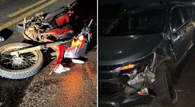 Motociclista tem perna dilacerada em grave acidente em MS