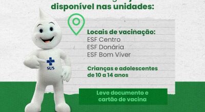 Vacina contra a dengue est&aacute; dispon&iacute;vel nas ESF Centro, Don&aacute;ria e Bom Viver