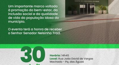 Lan&ccedil;amento da obra de constru&ccedil;&atilde;o do Centro de Conviv&ecirc;ncia do Idoso acontece quinta-feira