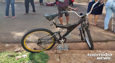 Crian&ccedil;a perde freio de bicicleta e &eacute; atropelada ao sair da escola em MS