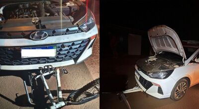 Crian&ccedil;as em bicicleta cruzam na frente de carro e s&atilde;o atropeladas 