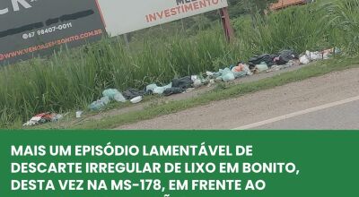 Prefeitura de Bonito manifesta seu rep&uacute;dio com descarte de res&iacute;duos pela cidade
