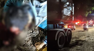 Crian&ccedil;a tentou se pendurar em carreta quando caiu e foi atropelado 