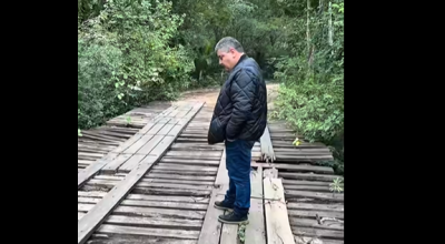 Josmail vistoria  pontes da &aacute;rea rural em Bonito