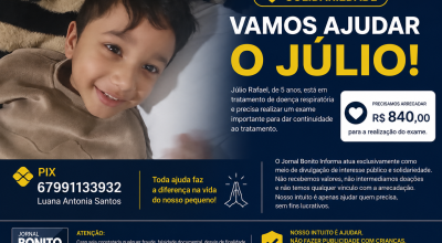 Campanha solid&aacute;ria busca arrecadar R$ 840 para exame de crian&ccedil;a em tratamento de doen&ccedil;a respirat&oacute;ria