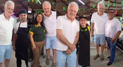 Pedro Bial &eacute; visto em restaurante em estrada de Dois Irm&atilde;os e tira foto com f&atilde;s