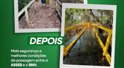 Ponte de acesso entre a Asseb e o BNH &eacute; reformada pela Prefeitura de Bonito