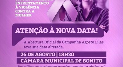 Nova data: abertura do Agosto Lil&aacute;s ser&aacute; realizada no dia 26 em Bonito