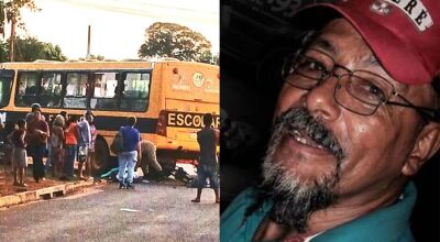 Homem &eacute; atropelado por &ocirc;nibus com a neta em bicicleta el&eacute;trica e morre 