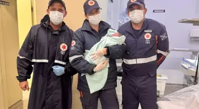 Beb&ecirc; nasce antes da chegada do Samu e emociona socorristas em Aquidauana