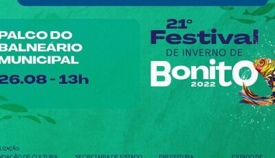 Confira os shows do palco especial dentro do Balneário Municipal no Festival de Inverno de Bonito