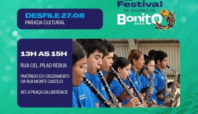 BONITO: Festival de Inverno terá desfile de 11 Banda Musical, confira quem são elas, local e horário