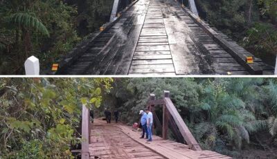 PONTE LIBERADA: Reforma concluída da ponte sobre o Rio Mimoso, na estrada do Quati (Bajuca)