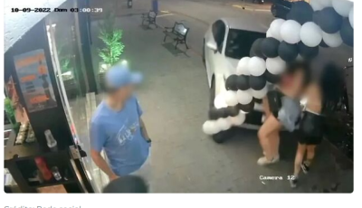 Corolla com placa de Campo Grande sobe calçada e atropela três mulheres em SC (vídeo)