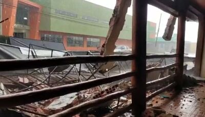 Chuva com ventania de 70 km/h deixa rastro de destruição em cidade de MS, VEJA VÍDEO