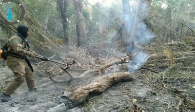 Bombeiros conseguem controlar fogo que atravessou fronteira e ameaçava reserva indígena no Pantanal