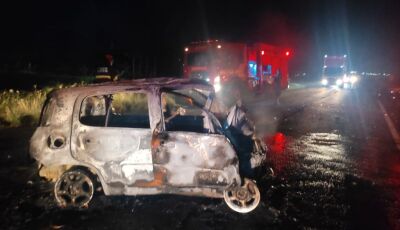 Carro explode e motorista morre carbonizado em acidente em MS