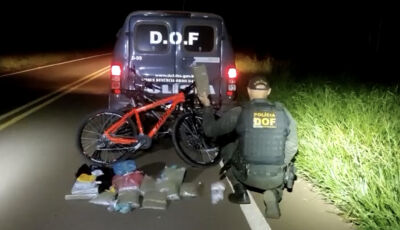 DOF apreende maconha, skunk e haxixe transportados em bicicletas na fronteira
