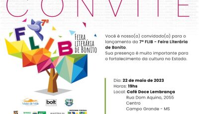 Bonito se prepara para um dos eventos mais importantes de literatura, FLIB 2023, é nesta 2ª-feira