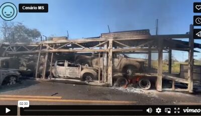 Vídeos mostram cenário de destruição em local de acidente com carretas com morte