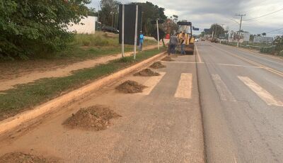 BONITO: Obras está realizando a limpeza das ruas e pintura dos meios-fios e faixas de pedestres