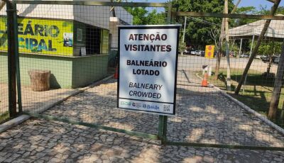 Balneário Municipal atingiu lotação máxima no domingo