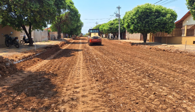 Trabalhadores de Bonito iniciam pavimentação da Vila América