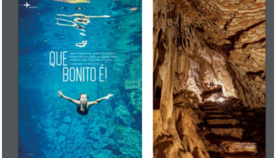 Bonito ganha destaque na edição de outubro da revista de bordo da Azul