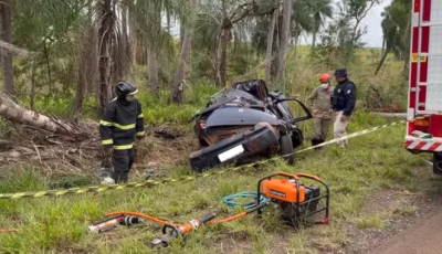 Homem capotou carro e morreu em Jardim é identificado pela Polícia