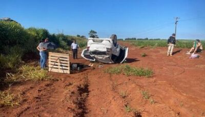 Grávida fica ferida em capotamento em rodovia de Mato Grosso do Sul