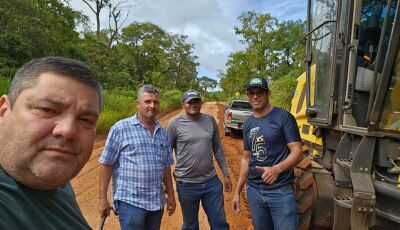 Prefeito de Bonito confere obras realizadas na estrada que liga a Fazenda São Geraldo