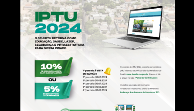 Bonito alerta que primeira parcela ou parcela única do IPTU 2024 vence em abril